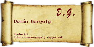 Domán Gergely névjegykártya